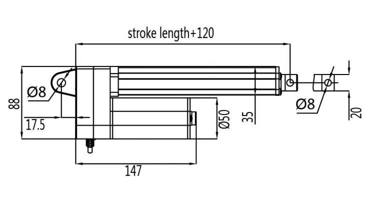 Remote Control 24V 45dB Low Noise Electric Automatic Linear Actuator for Furniture Project